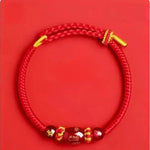 Zodiac Horse Year Red String Bracelet - 2026 Style 2 - Red Leaf Forest