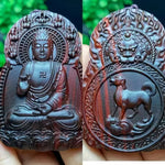 Chinese Zodiac Sandalwood Pendant - Handcrafted Traditional Jewelry - Red Leaf Forest