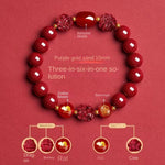 Zodiac Patron Buddha Cinnabar Bracelet - Buddhist Blessed - Three-in-One Six-in-One - Red Leaf Forest
