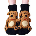 Christmas Winter Warm Socks - Brown Bear Design
