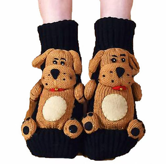 Christmas Winter Warm Socks - Brown Bear Design
