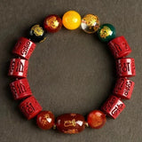 Cinnabar Bracelet - Traditional Cultural Jewelry - Red Leaf Forest
