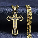 Titanium Steel Cross Pendant Necklace - 30g - Red Leaf Forest