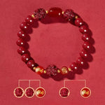 Zodiac Cinnabar Bracelet - Handcrafted Traditional Jewelry - Red Leaf Forest