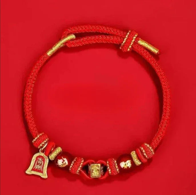 Zodiac Red String Bracelet - Year of the Horse 2026 - Red Leaf Forest