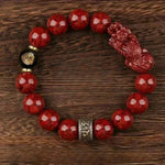 Zodiac Cinnabar Bracelet - Handcrafted Traditional Jewelry - Red Leaf Forest