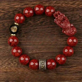 Zodiac Cinnabar Bracelet - Handcrafted Traditional Jewelry - Red Leaf Forest