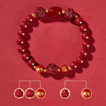Zodiac Cinnabar Bracelet - Handcrafted Traditional Jewelry - Red Leaf Forest