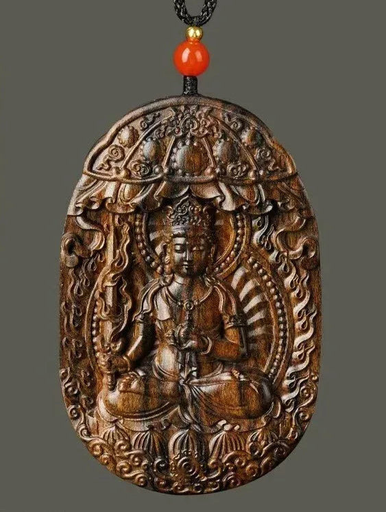 Zodiac Agarwood Pendant - Handcrafted Traditional Jewelry - Red Leaf Forest