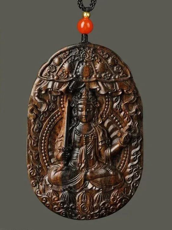 Zodiac Agarwood Pendant - Handcrafted Traditional Jewelry - Red Leaf Forest