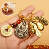 Five Emperor Coins Keychain - Traditional Chinese Cultural Accessory - Red Leaf Forest