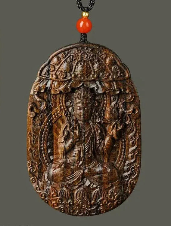 Zodiac Agarwood Pendant - Handcrafted Traditional Jewelry - Red Leaf Forest