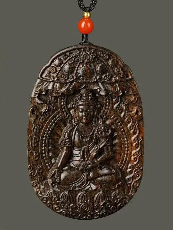 Zodiac Agarwood Pendant - Handcrafted Traditional Jewelry - Red Leaf Forest