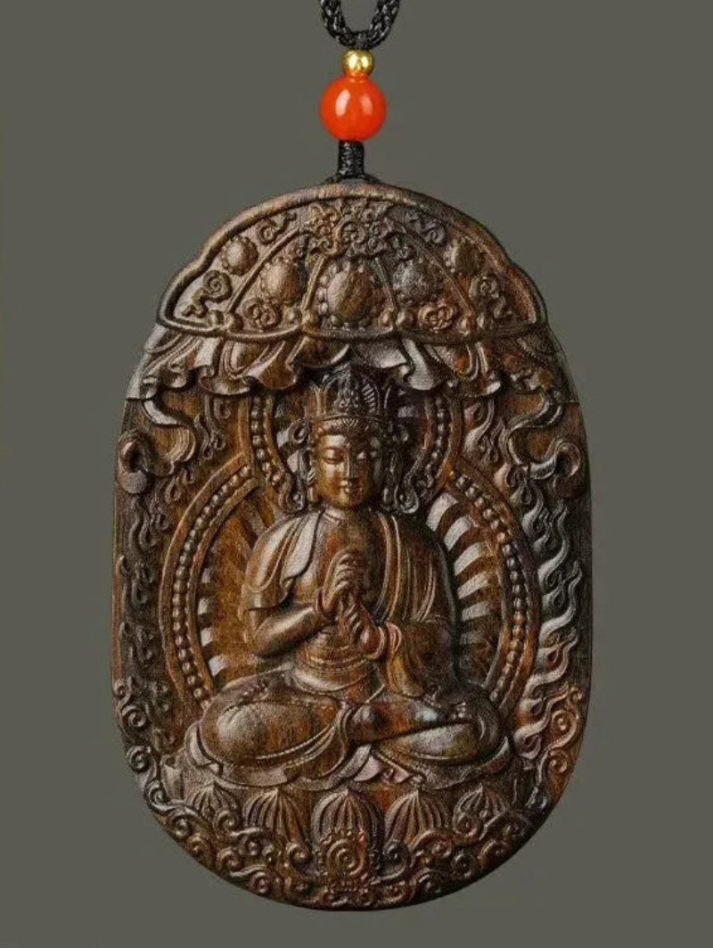 Zodiac Agarwood Pendant - Handcrafted Traditional Jewelry - Red Leaf Forest