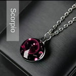 Constellation Necklace Glow in Dark - 12 Zodiac Signs Crystal Pendant - Red Leaf Forest
