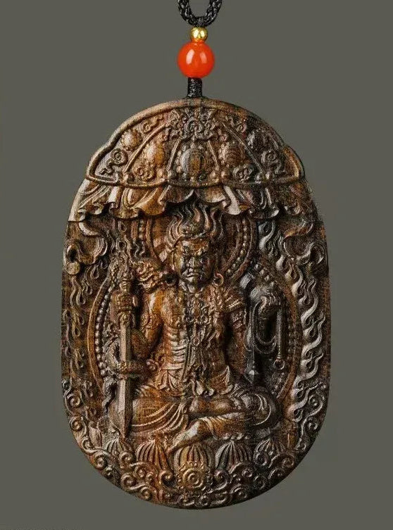 Zodiac Agarwood Pendant - Handcrafted Traditional Jewelry - Red Leaf Forest