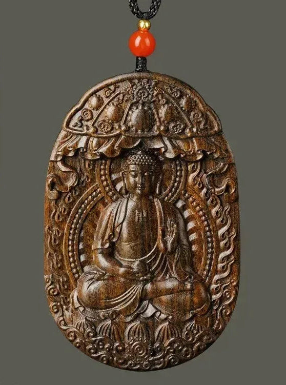 Zodiac Agarwood Pendant - Handcrafted Traditional Jewelry - Red Leaf Forest