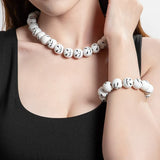 2  :Halloween pumpkin skull necklace and bracelet