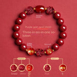 Zodiac Patron Buddha Cinnabar Bracelet - Buddhist Blessed - Three-in-One Six-in-One - Red Leaf Forest