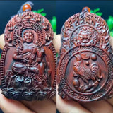 Sandalwood Zodiac Birth Buddha Pendant — Traditional Chinese Feng Shui Culture