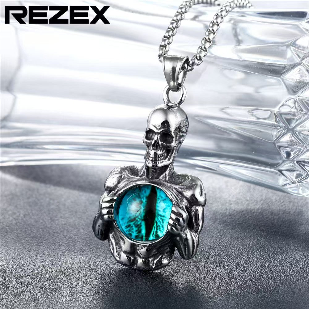 Halloween Skeleton and Bat Pendant