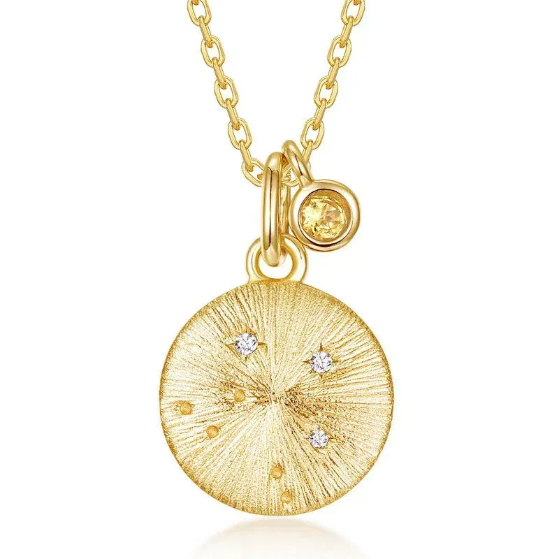 925 Silver The Twelve Zodiac Signs Pendant - Red Leaf Forest