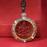 Cinnabar Zodiac Pendant - Traditional Cultural Jewelry - Red Leaf Forest