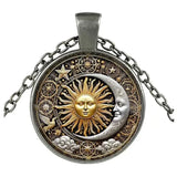 Sun and Moon Goddess Pattern Pendant - Red Leaf Forest