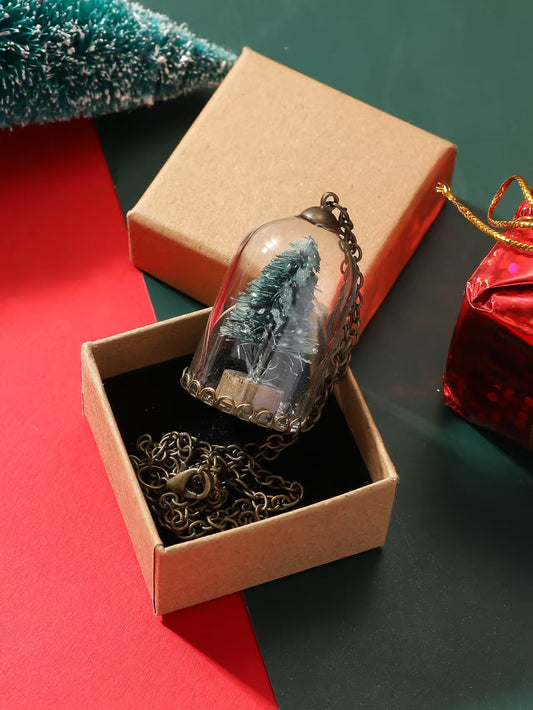 Christmas pendant ornament—Glass pendant necklace