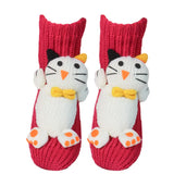 Cat red yarn socks