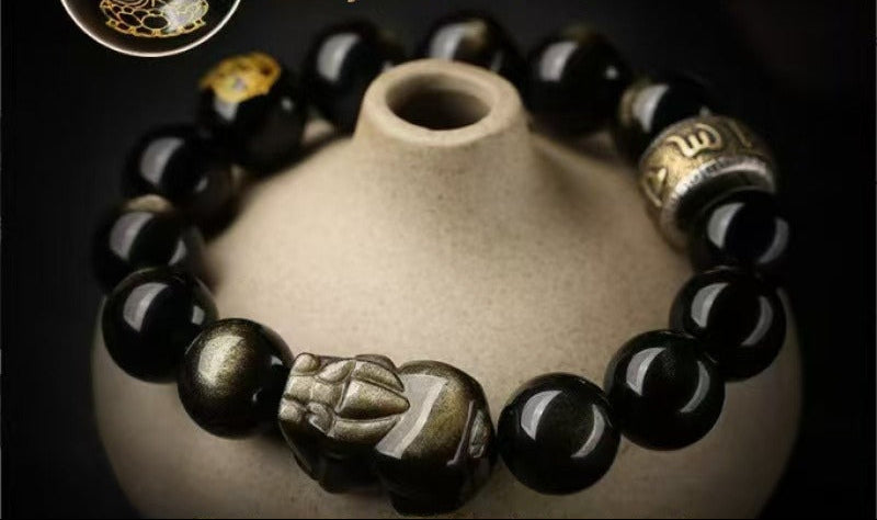 Rat and Pi xiu Gold Bracelet