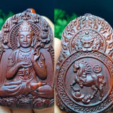 Chinese Zodiac Sandalwood Pendant - Handcrafted Traditional Jewelry - Red Leaf Forest