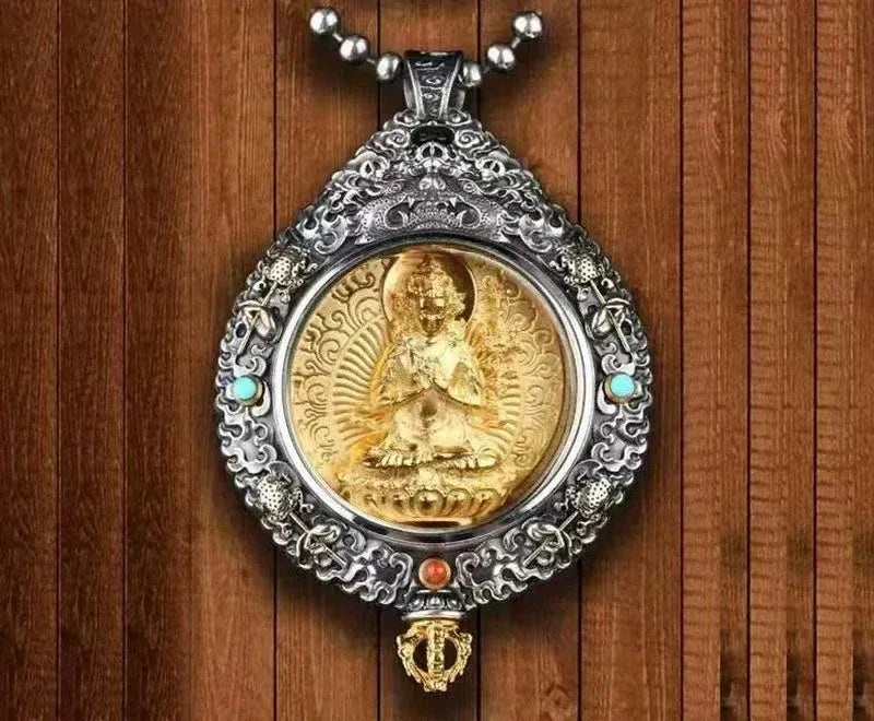 Zodiac Guardian Buddha Pendant - Traditional Cultural Jewelry - Red Leaf Forest