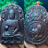 Chinese Zodiac Sandalwood Pendant - Handcrafted Traditional Jewelry - Red Leaf Forest