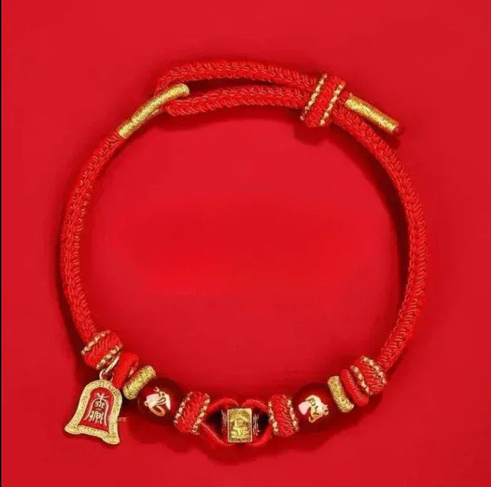 Zodiac Red String Bracelet - Year of the Horse 2026 - Red Leaf Forest