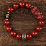 Zodiac Cinnabar Bracelet - Handcrafted Traditional Jewelry - Red Leaf Forest