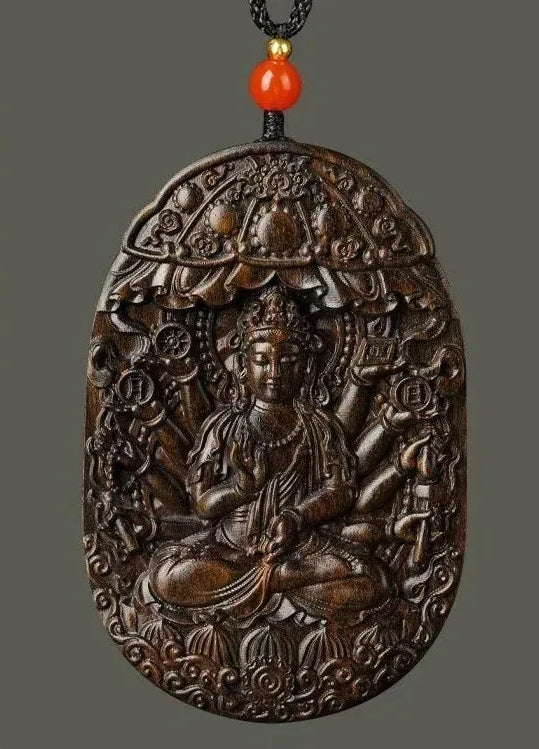 Zodiac Agarwood Pendant - Handcrafted Traditional Jewelry - Red Leaf Forest