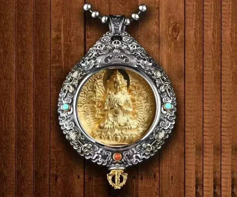 Zodiac Guardian Buddha Pendant - Traditional Cultural Jewelry - Red Leaf Forest