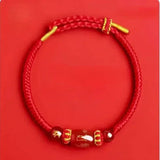 Zodiac Horse Year Red String Bracelet - 2026 Style 2 - Red Leaf Forest