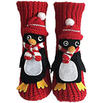 Christmas Winter Warm Socks - Red Penguin Design