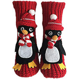 Christmas Winter Warm Socks - Red Penguin Design