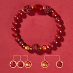 Zodiac Cinnabar Bracelet - Handcrafted Traditional Jewelry - Red Leaf Forest