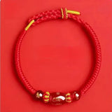 Zodiac Horse Year Red String Bracelet - 2026 Style 2 - Red Leaf Forest