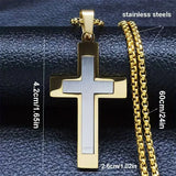 Titanium Steel Cross Pendant Necklace - 30g - Red Leaf Forest