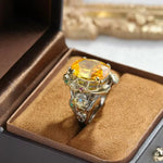 Retro Exquisite Gemstone Ring - Red Leaf Forest