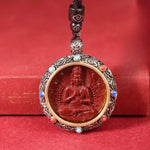 Cinnabar Zodiac Pendant - Traditional Cultural Jewelry - Red Leaf Forest