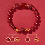 Zodiac Cinnabar Bracelet - Handcrafted Traditional Jewelry - Red Leaf Forest