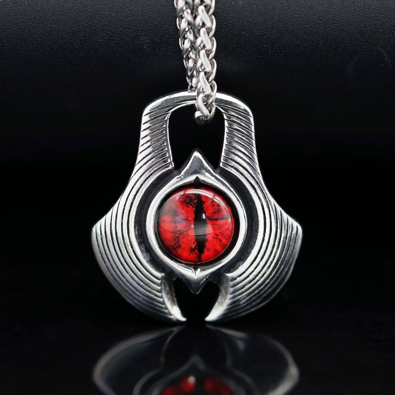 Red Gothic-style jewelry pendant