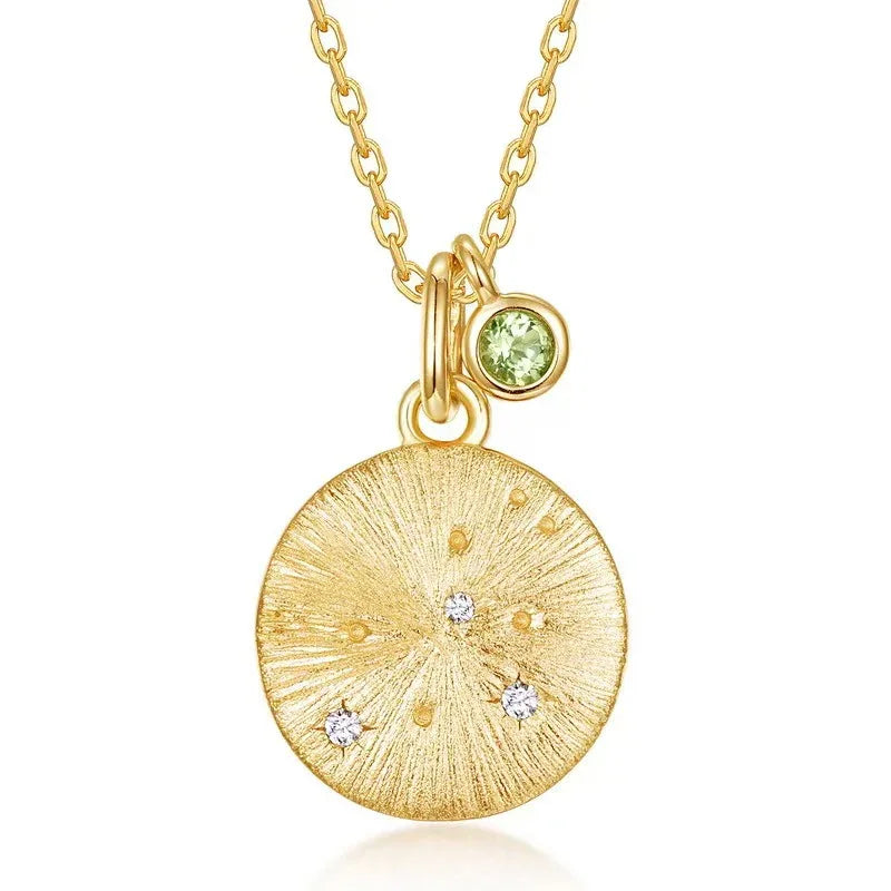 925 Silver The Twelve Zodiac Signs Pendant - Red Leaf Forest