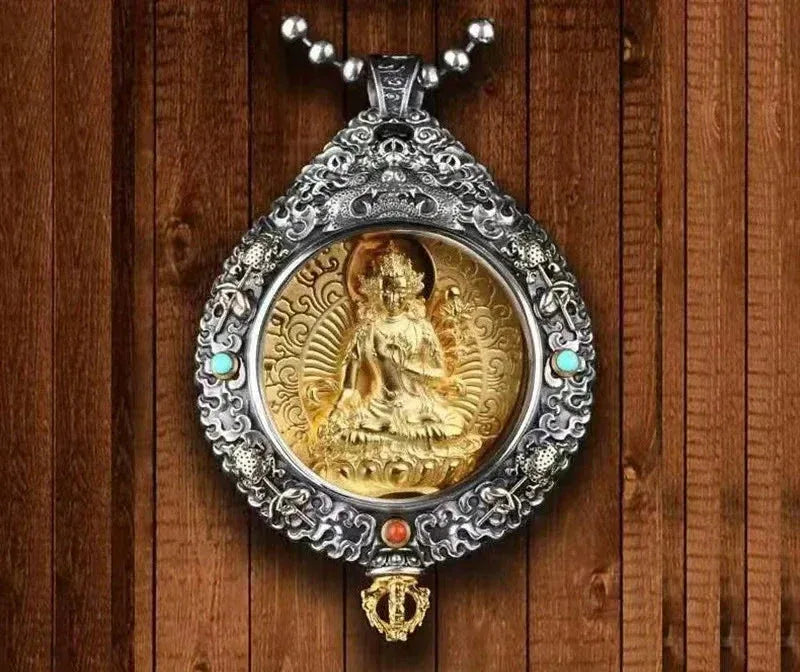Zodiac Guardian Buddha Pendant - Traditional Cultural Jewelry - Red Leaf Forest